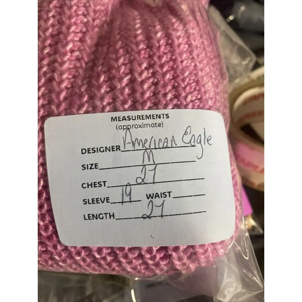 AE Womens Oversized Dreamspun Crew Neck Sweater in Pink Size Medium‎